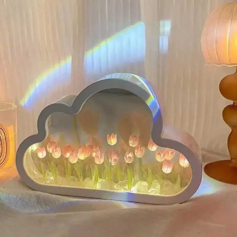 Handmade DIY Tulip Sea Luminous Ambient Light Ornament Creative Gift Valentines Day Gift Home Decoration 20 Flowers H260318