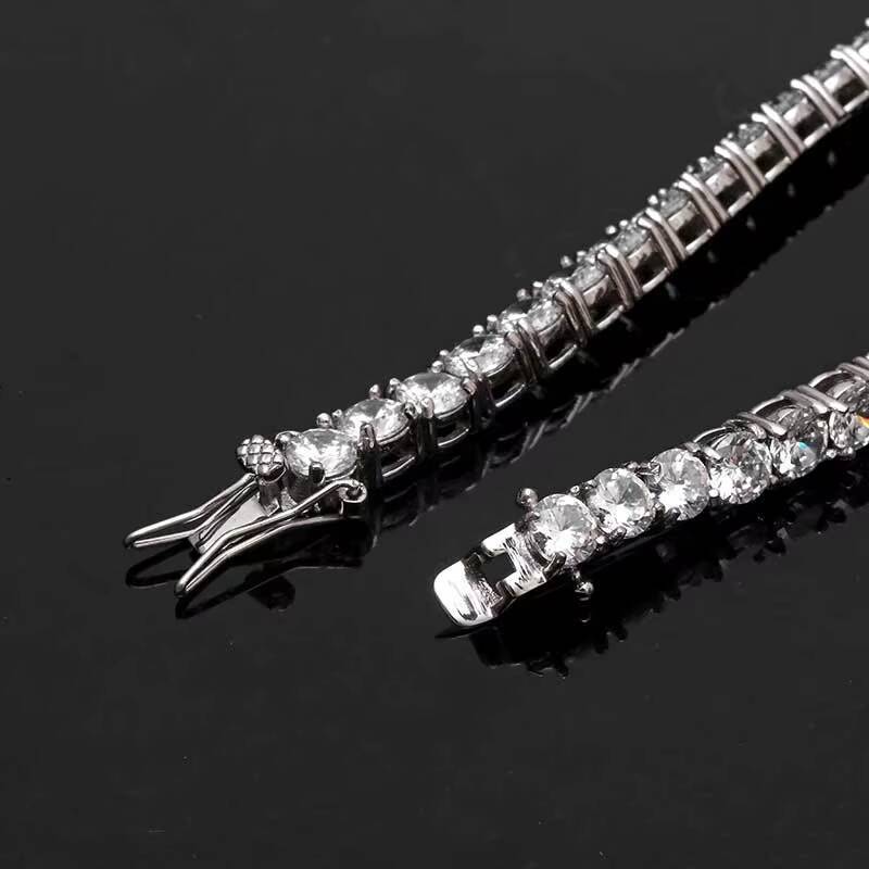 3MM 4MM 5MM Moissanite Tennis Necklace Moissanite Manufacturer Jewelry Gift Hip Hop Fashion Cuban Chain Necklace