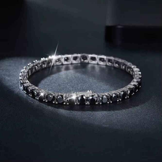 Ruizuan Hiphop Moissanite Diamond Tennis Bracelet 5mm 4mm Jewelry for Men Fashionable Hip Hop Style