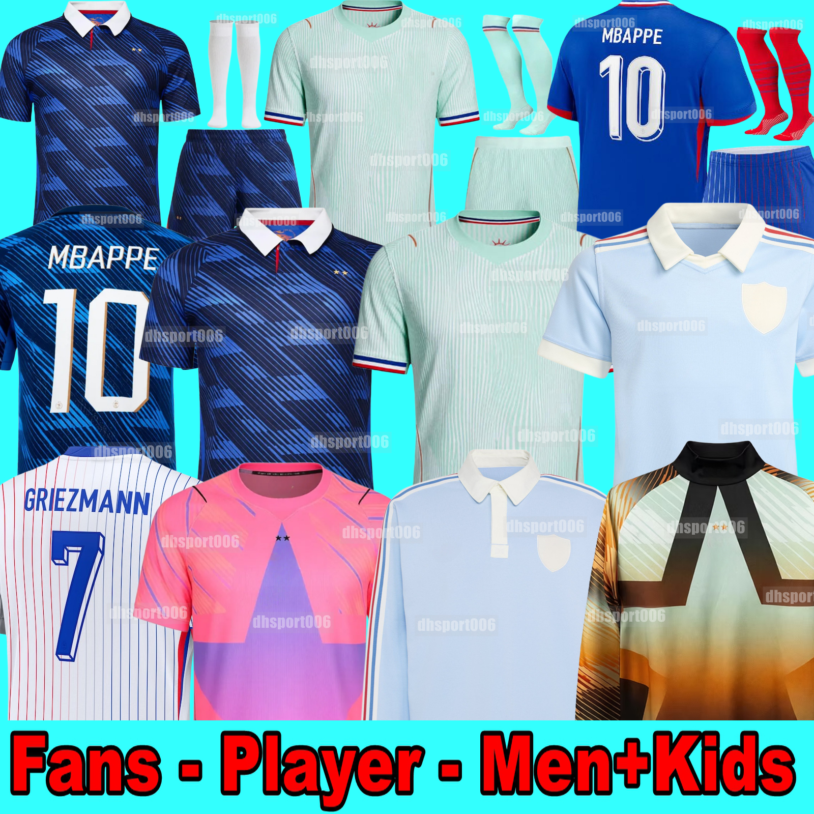 2026 French National Team Soccer Jersey Kids Men Women Full Set Mbappe, Griezmann Saliba Kolo Muani GRIEZMANN GIROUD KANTE DEMBELE T. HERNANDEZ FOFANA 2026 2027 France