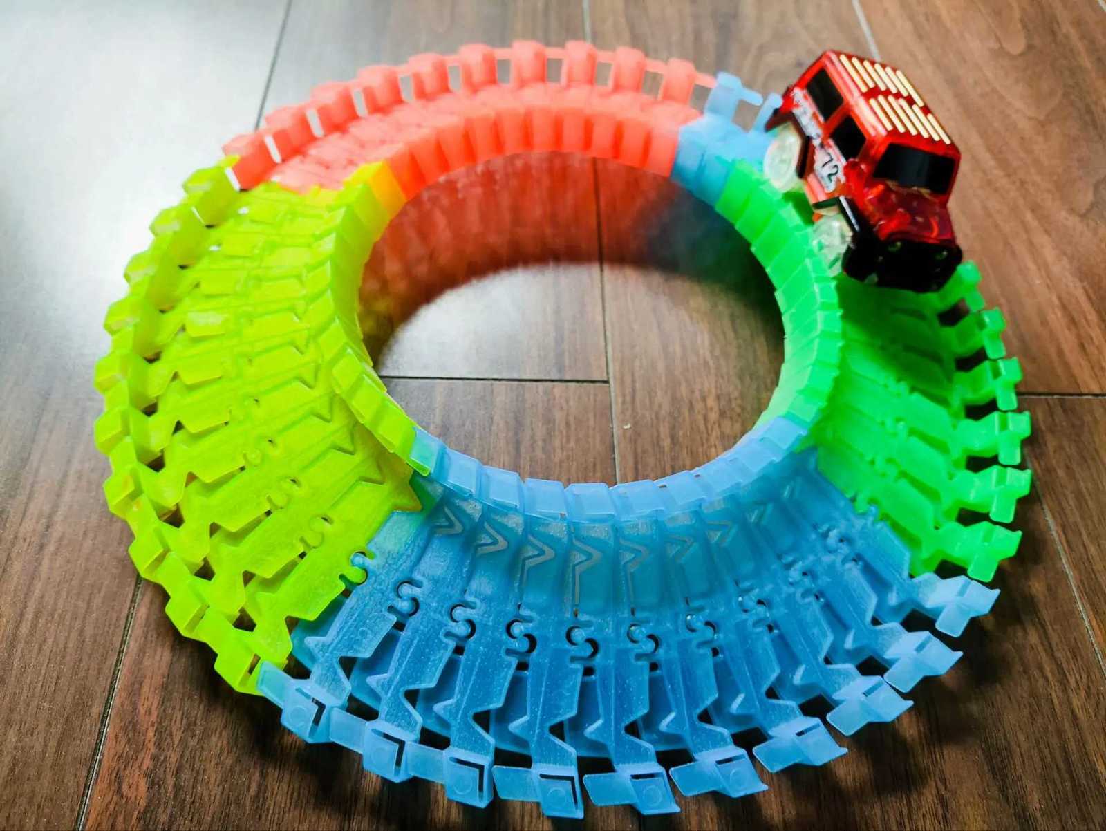 Childrens Free Assembly Graphics Diy Electric Light Car Night Light Track Tunnel Overpass Intersection Accessories Toys Y260316