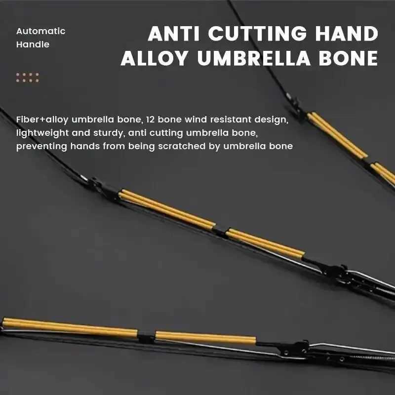 anti-ultraviolet foldable umbrella Thick and durable 12-rib black glue fully automatic umbrella for both sunny and rainy use H260318 - view 4