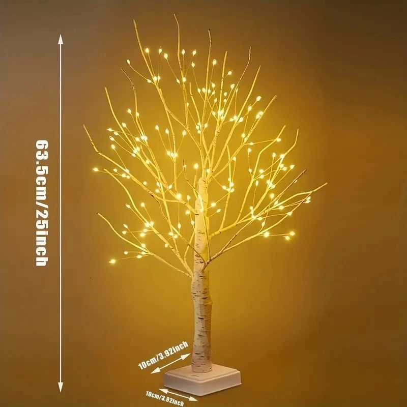 144 LED Birch Tree Light Warm White USB Battery Power Holiday Decorative Tree Christmas Halloween Easter Gift H260318