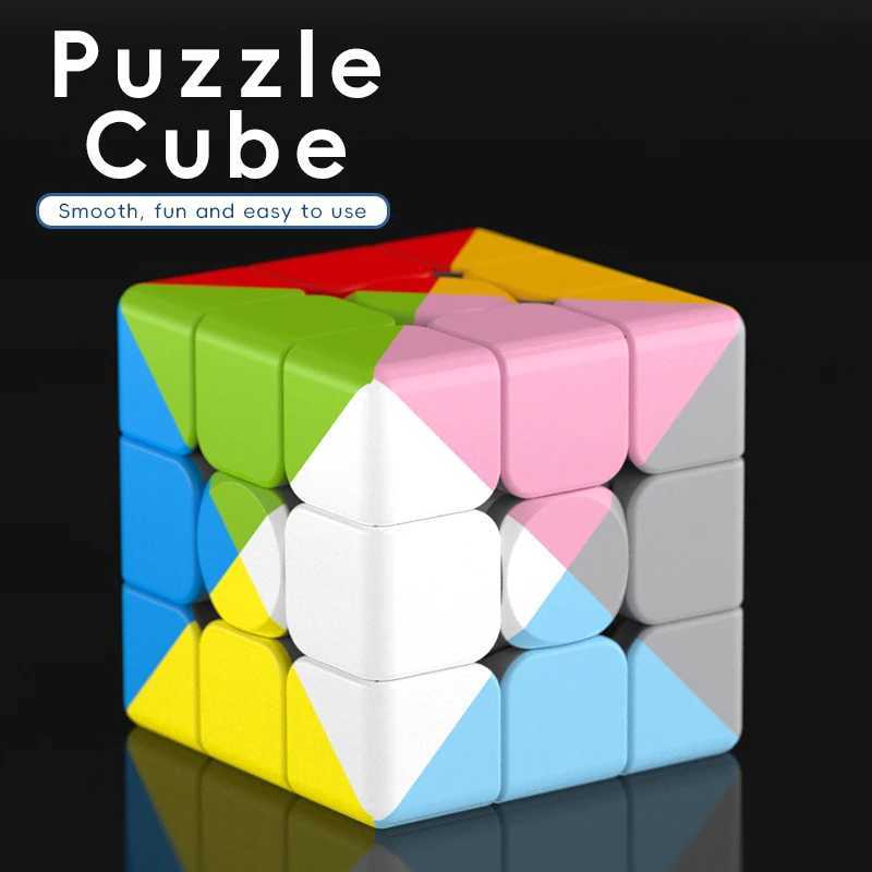 12 color magic cube3x3 Speed CubeMagic Smooth Play Easy Turning Puzzle Toy for Kids Adults STEM Educational Gift H260314