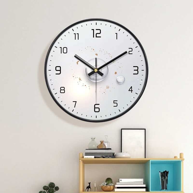 12 inch Modern Simple Wall Clock Light Shadow Series Living Room Bathroom Fashion Art Wall Watch Nordic Light Luxury Decoration D260318