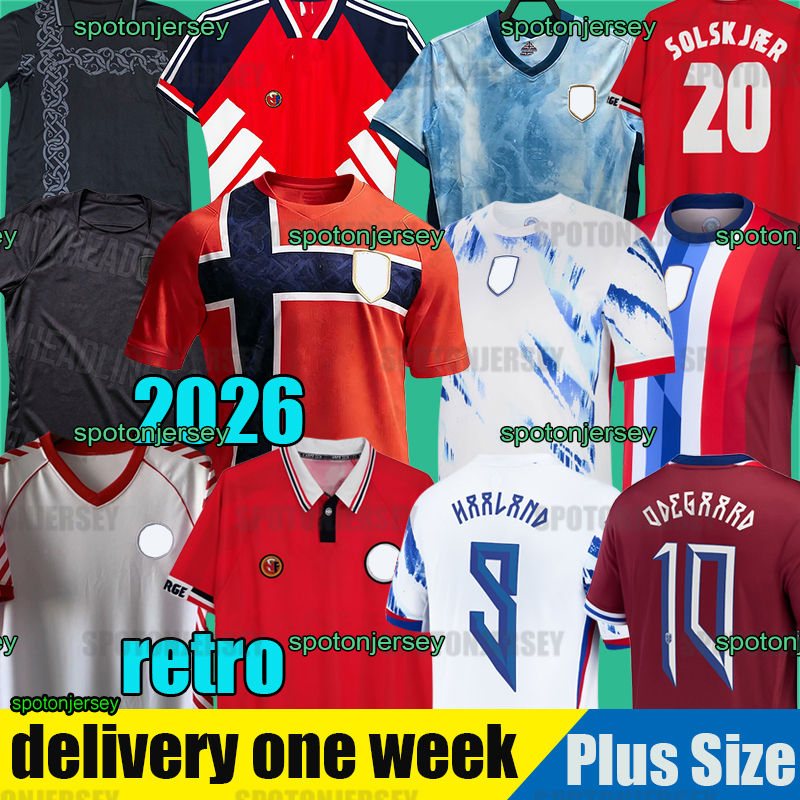 Norway 2026 2027 Soccer Jersey Haaland Odegaard STRAND LARSEN sorloth BERG AJER NUSA 26 27 national SOLSKJAER 1998 2000 Vintage Norway Retro Football shirt 1984