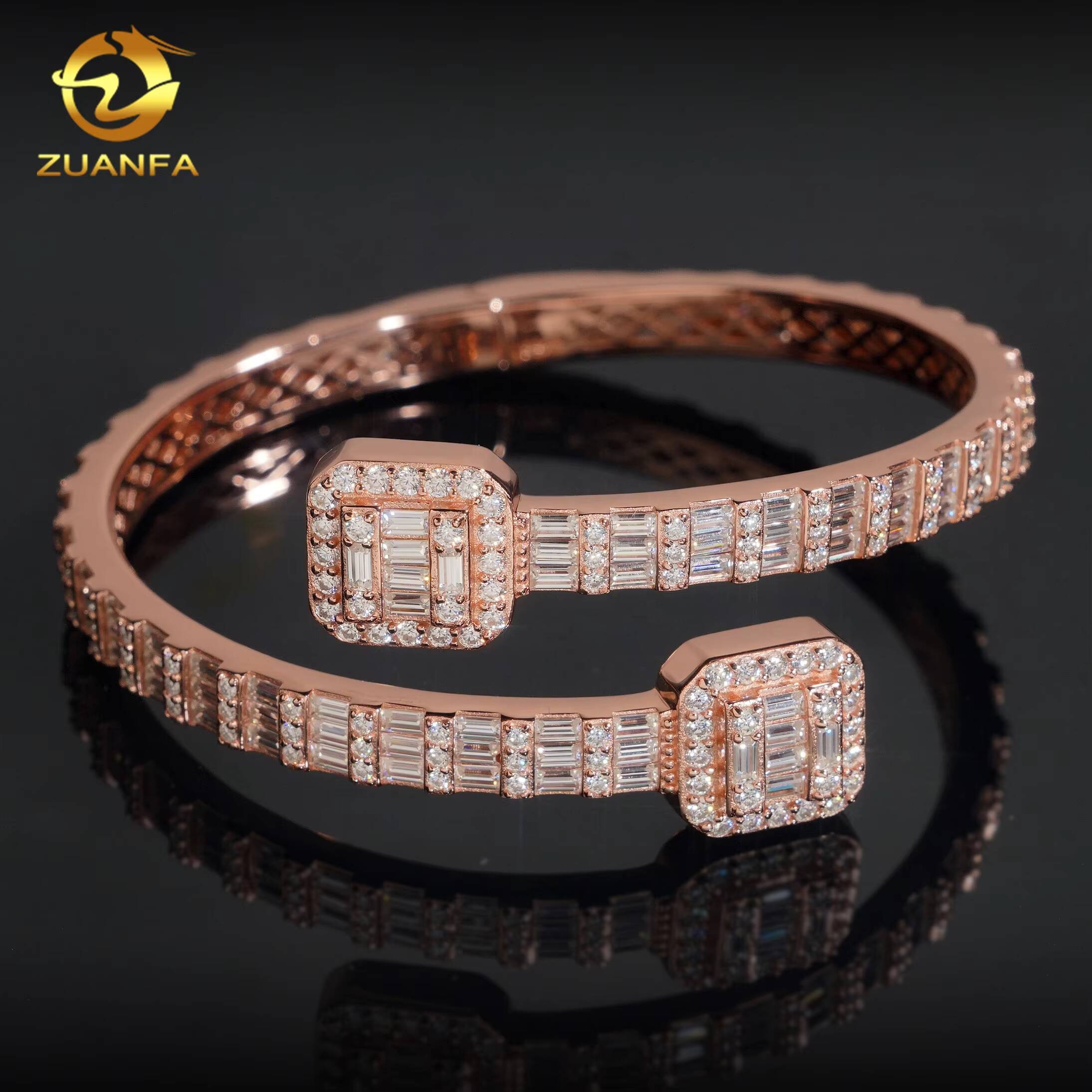 VVS Moissanite Diamond Fashion Men Jewelry 925 Silver Iced Out Hip Hop Jewelry Bracelet Bangle Men