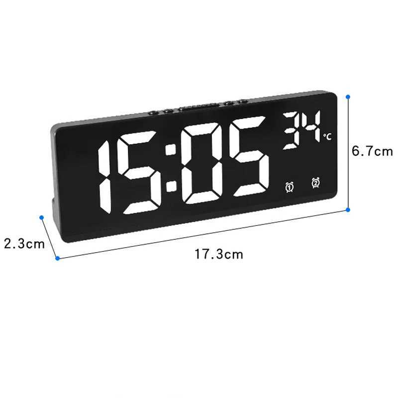 Creative Number Clock Color Nightlight Temperature Calendar Alarm Clock LED Large Number Electronic Clock Backlight Home Decor D260318