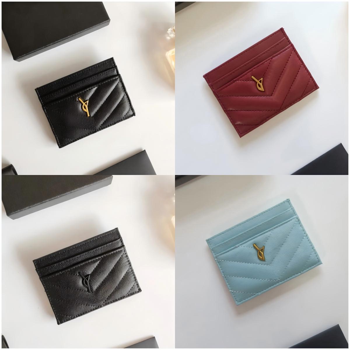 Women card holder designer wallet cardholder designer purse women genuine Leather Womens men wallets Mens Key Ring Credit Coin Mini Wallet wholesale with box