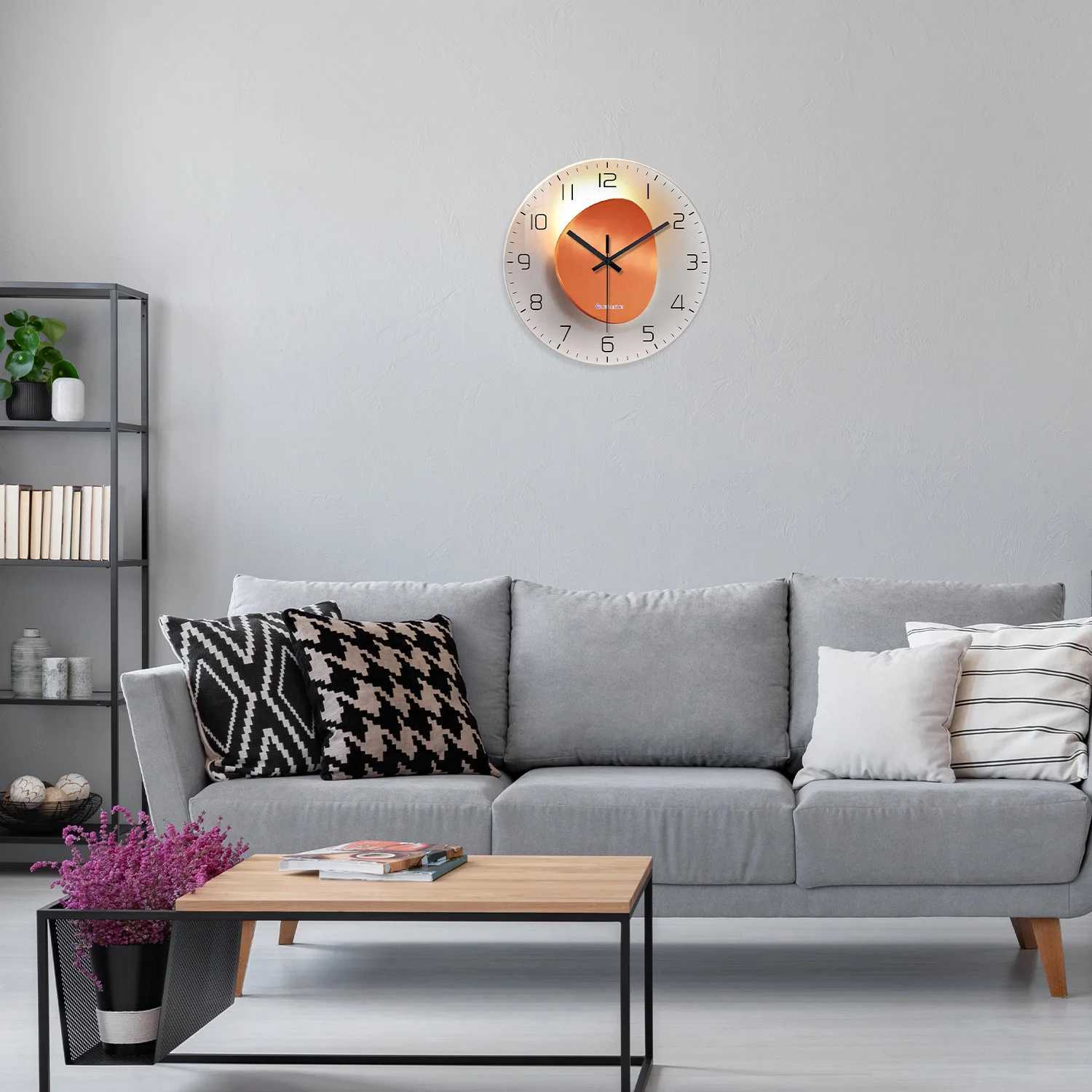 and Shadow Flat Pattern Tempered Glass Wall Clock for Living Room Bedroom Kitchen Home Decoration Silent Quartz Clock Holiday Gift 1216inchN onLi D260