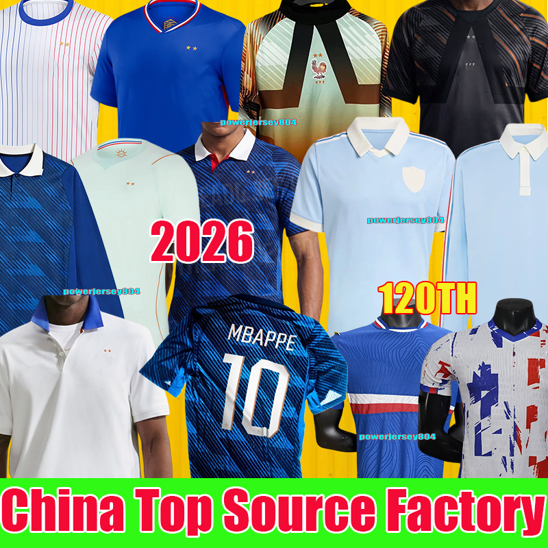 France Jersey 2026 French 2026 MBAPPE Soccer Jerey final BENZEMA GIROUD GRIEZMANN SALIBA PAVARD KANTE POGBA THURAM KOLO Maillot De Foot Equipe Football shirts