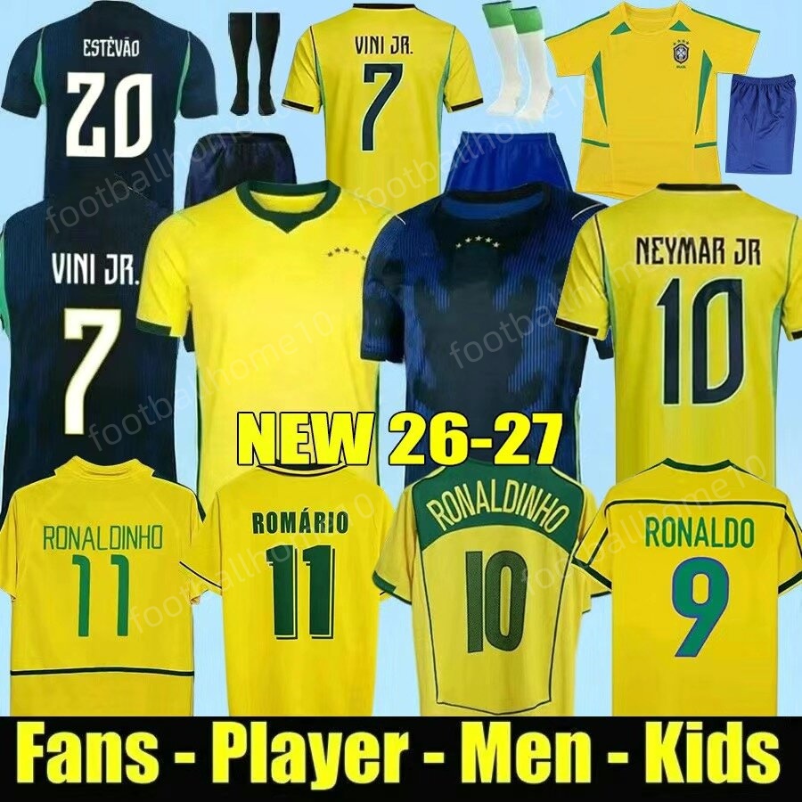 brazil jersey Brasil Soccer JerseyS World Cup 2026 Retro Football Shirt women VINI JR PELE Vintage 1998 2002 04 06 NEYMAR Ronaldinho camisa de futebol Kids kit maillot