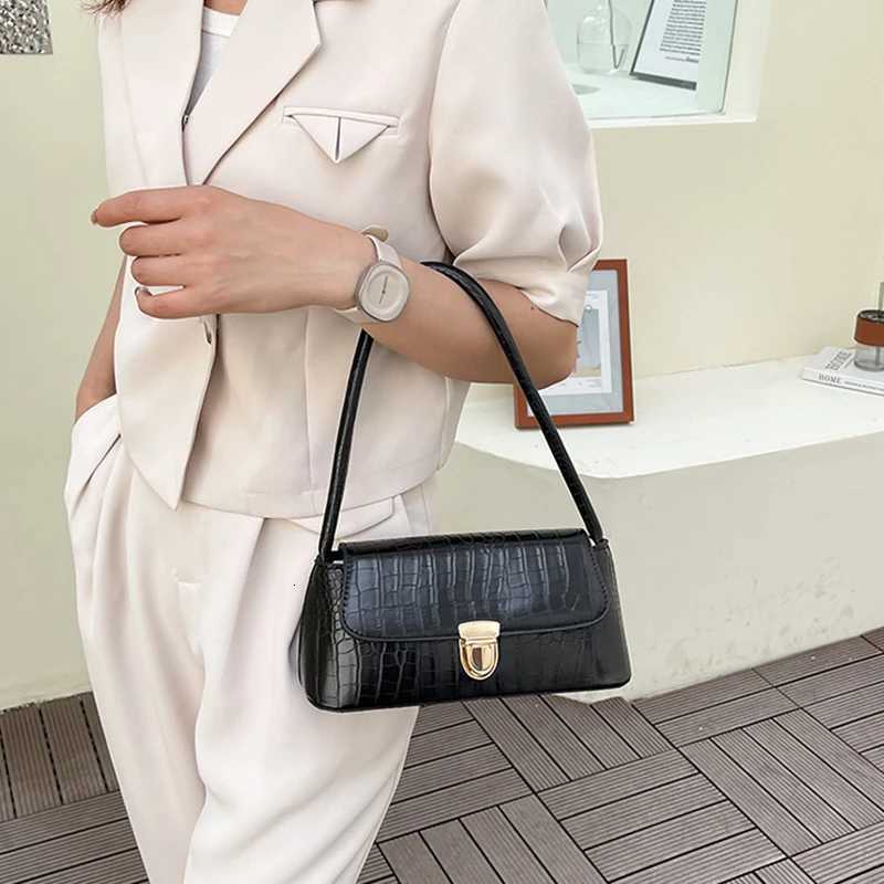 WomenS Fashionable And Versatile Single Shoulder Bag With Stone Pattern Underarm Bag Pu Small Square Bag HandbagZ260317