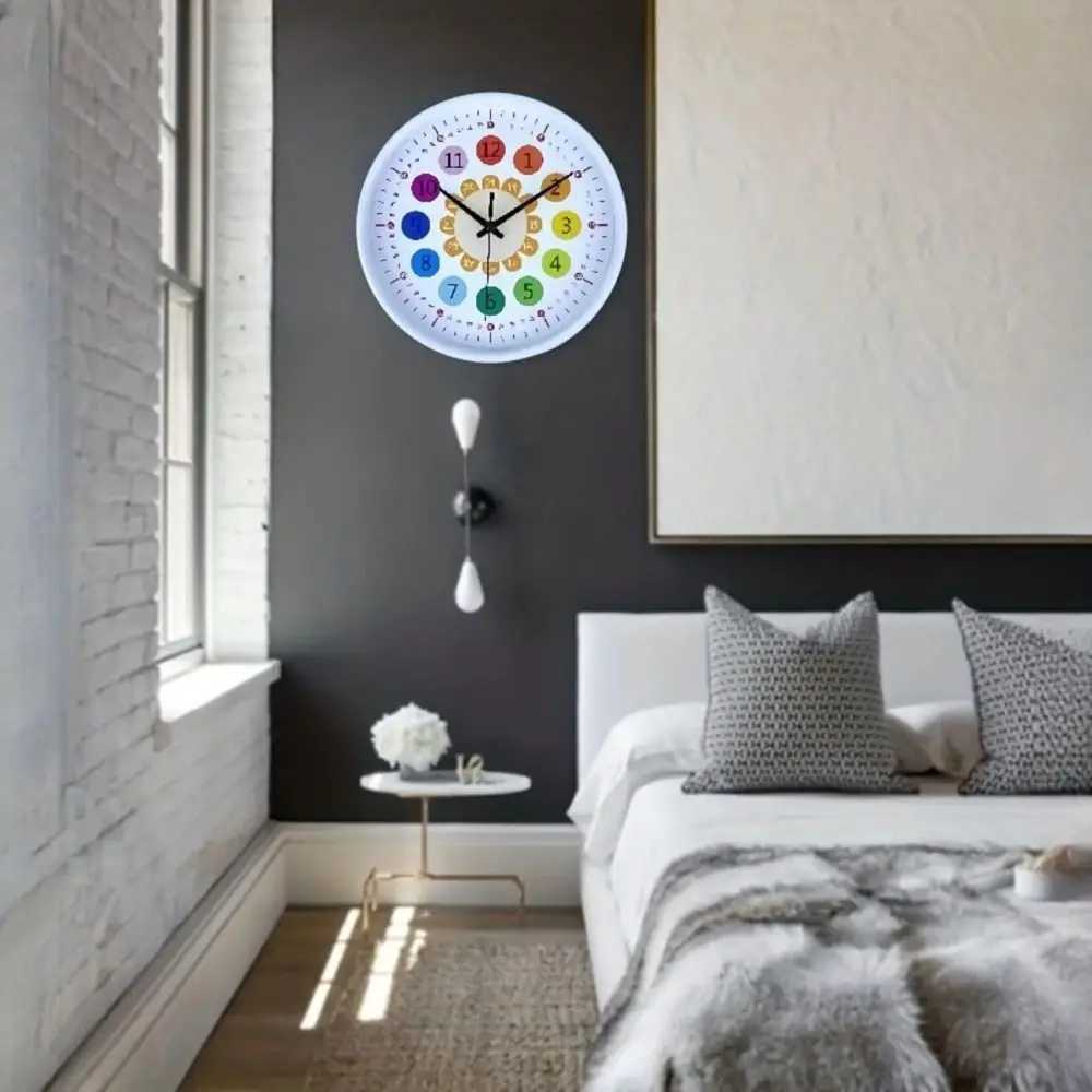 Silent Wall Clock For StudentTeaching Clock For ClassroomsNon Ticking Learning ClockWall DecorEducational Tool D260318