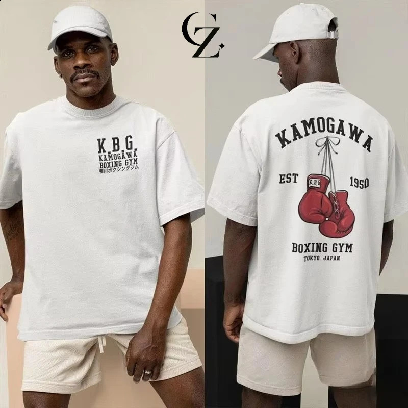 Streetwear Men Hajime No Ippo Printed Pure Cotton Vintage GYM Mens T-Shirt for Men Women Tops Funny Manga Kamagowa Boxing Gym 260318