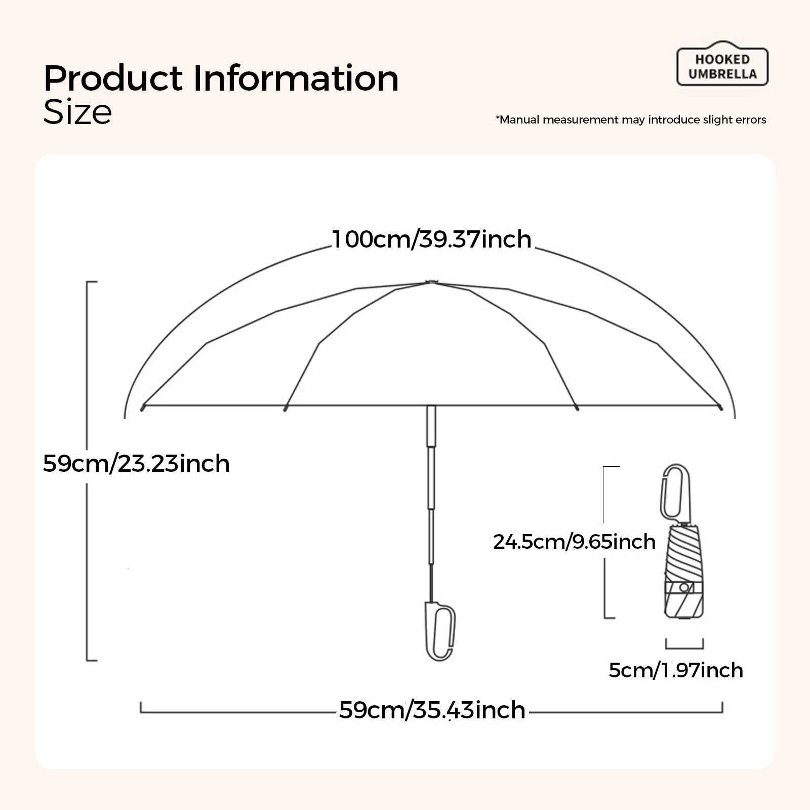 Portable buckle handle mini umbrella folding umbrella with five fold full blackout black rubber sunscreen umbrella UV resistant H260318 - view 4