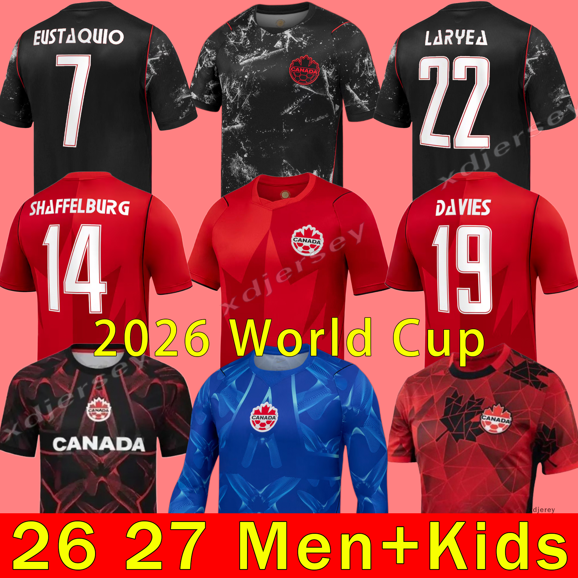 2026 Canada Soccer Jerseys J.DAVID MEN KIDS KIT WOMEN Uniforms national team DAVIES LARIN 24 25 UGBO CAVALLINI MILLAR EUSTAQUIO FRASER 2024 football shirt T home away