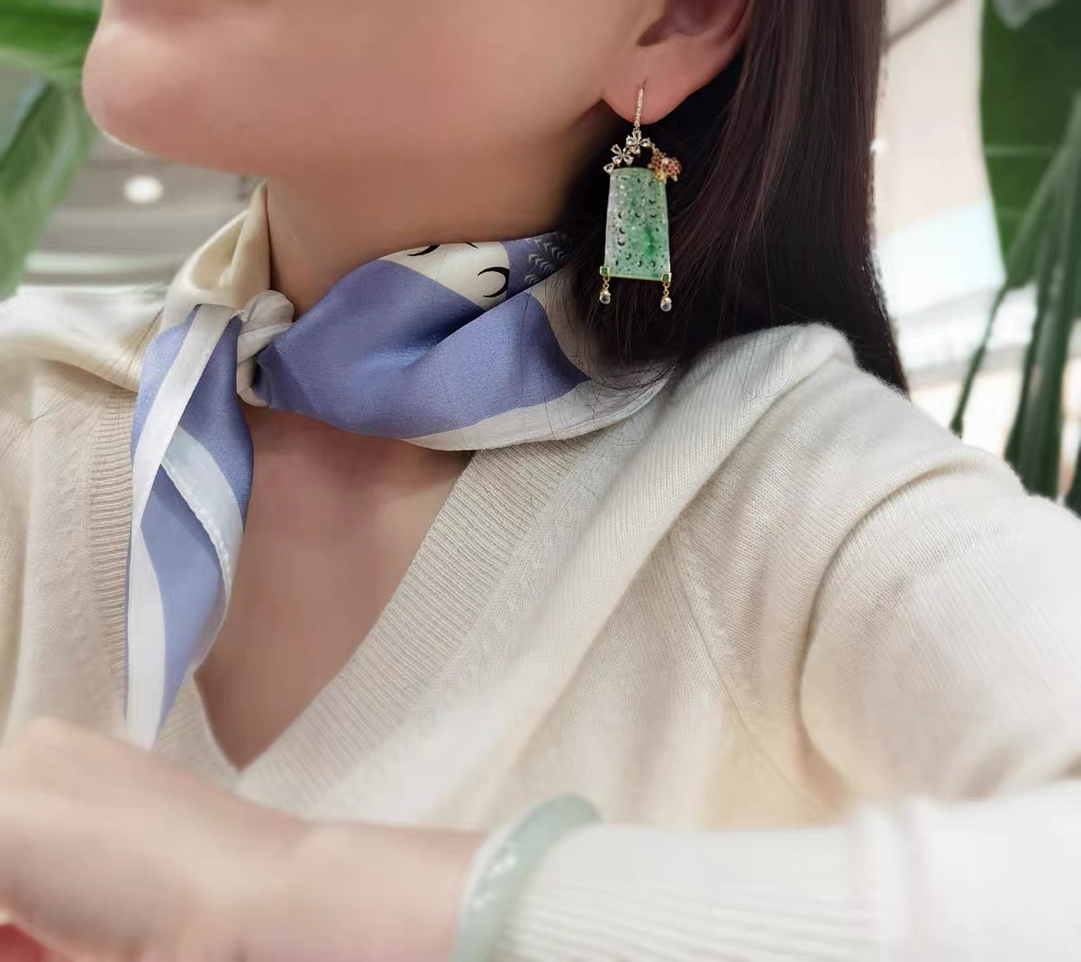 Blue Moon Quality 100% Silk Caterpillar Towel for Women - Autumn/Winter - 53cm Small Square Towel - Neck Support Scarf - Small Collar Tie Scarf