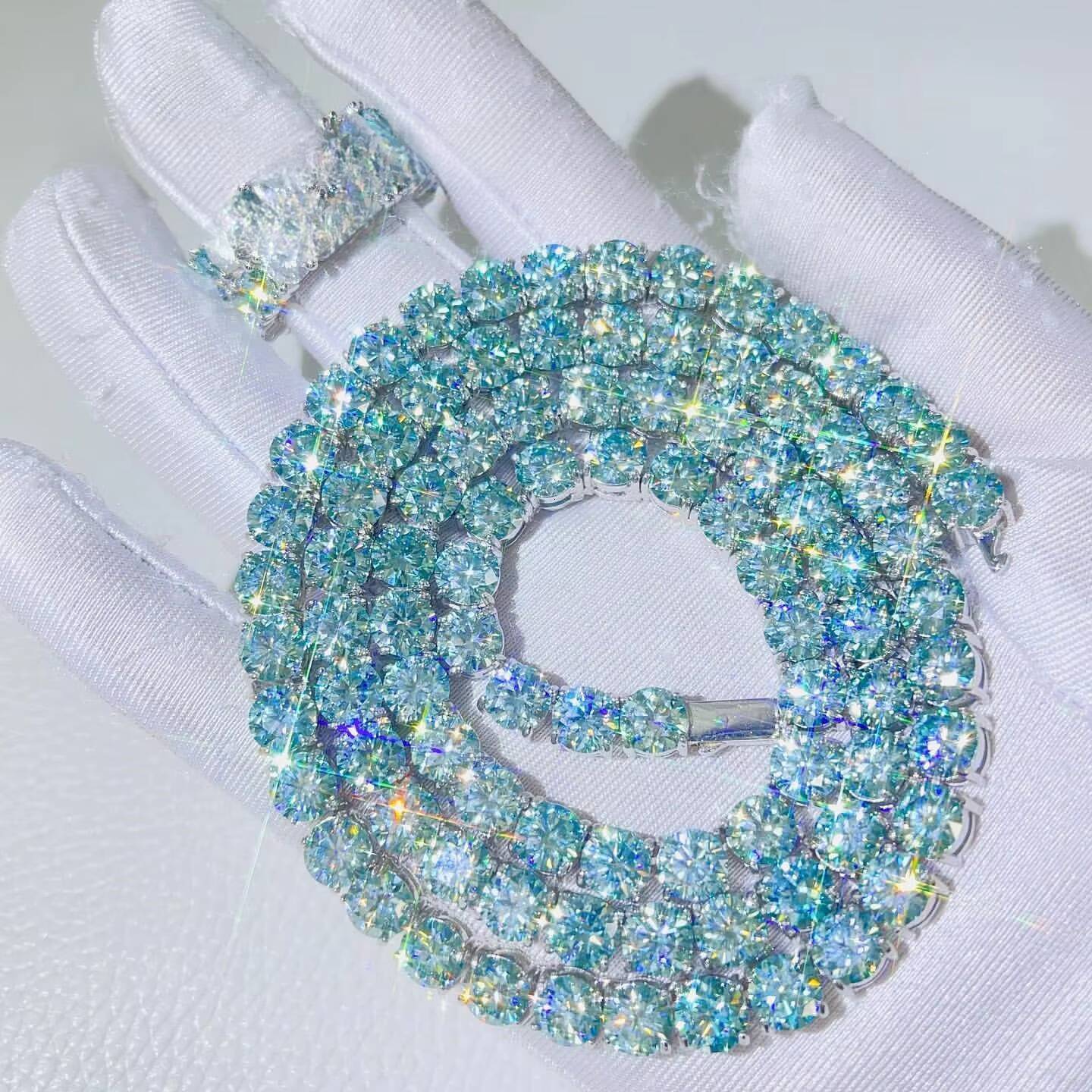 Ice Cool Moissanite Tennis Necklace With 3mm 4mm 5mm Hip Hop Fashion Cuban Chain Necklace
