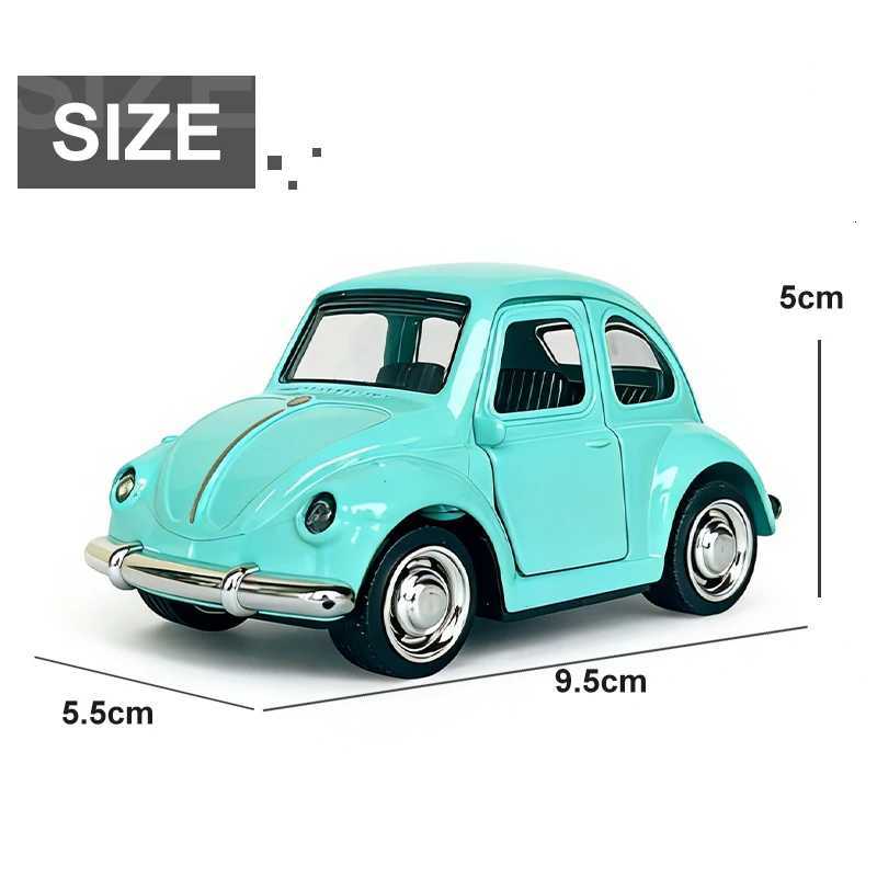 143 Alloy Diecast Cartoon BEETLE Vintage Car Model Classic PullBack Car Miniature Vehicle Replica For Collection Gift Y260316