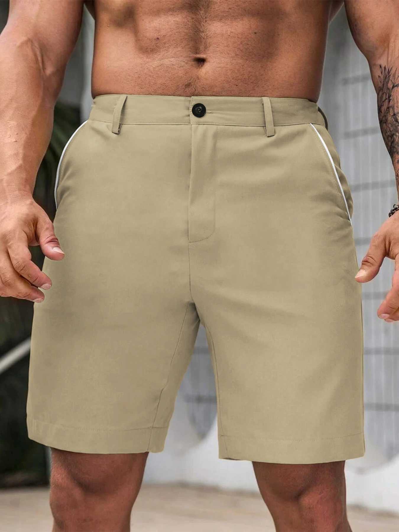 Mens Casual Knee Pants Comfortable Golf Shorts Lightweight Stretch Casual Hiking Pants Summer Business Streetwear M260318