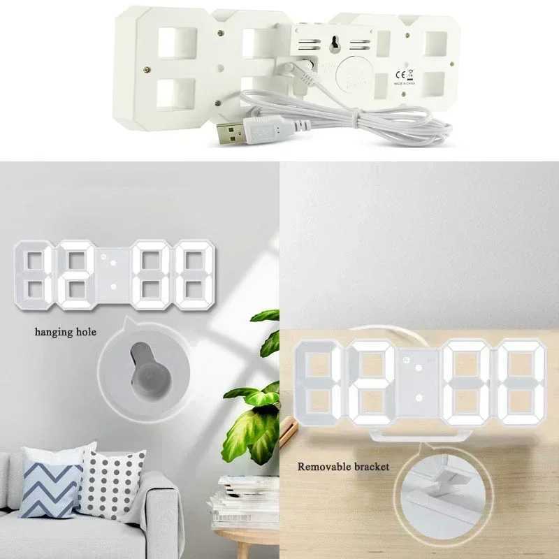 Digital Wall Clock Desk Watches Electronic Alarm Modern Home Decoration for Bedroom Decor Interior Led Table Clocks Living Room D2603181