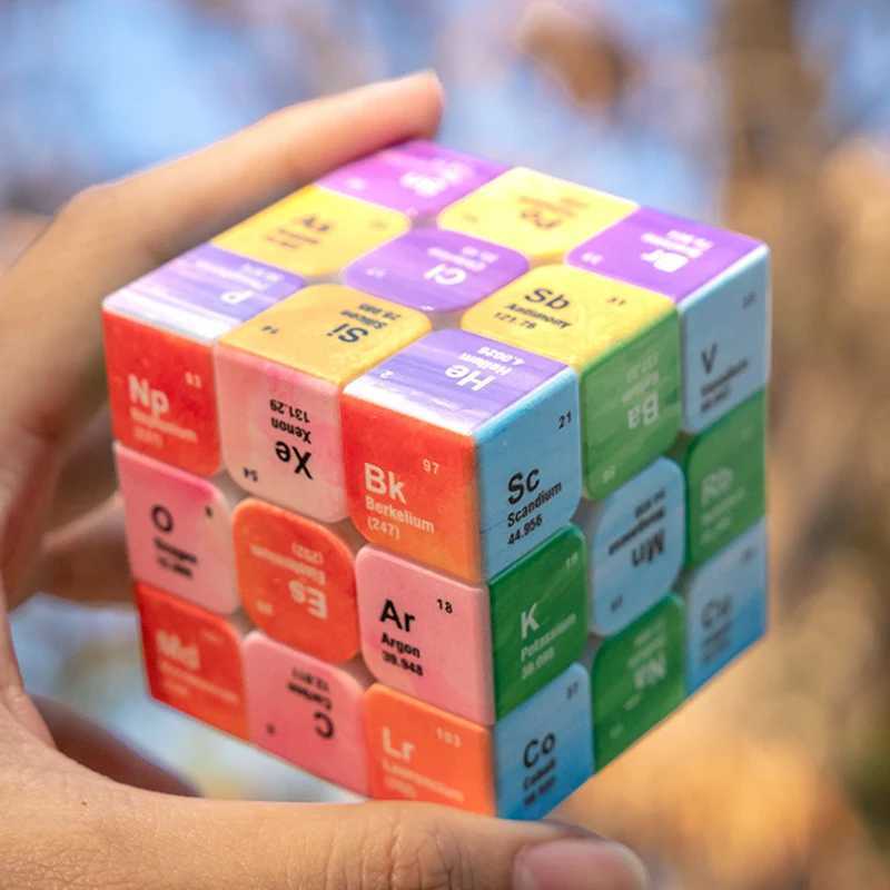 Educational Puzzle Cube 3x3x3 Periodic Table of Elements Chemical Learning Resources Toys For Kids Cubo Mgico Zauberwrfe H260314