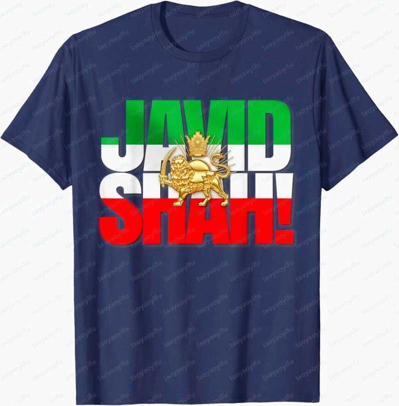 Javid Shah Iranian Flag Persian Pahlavi Lion Sun Unisex T-Shirt Iranian Historical Men Women Casual Classic Graphic Cotton TopsT260317