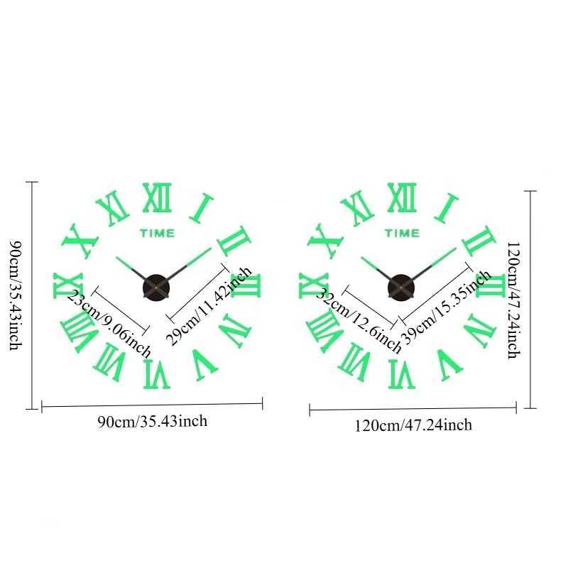 New Modern Design Large Wall Clock 3D DIY Quartz Clocks Fashion Watches Acrylic Mirror Stickers Living Room Home Decor Horloge D260318