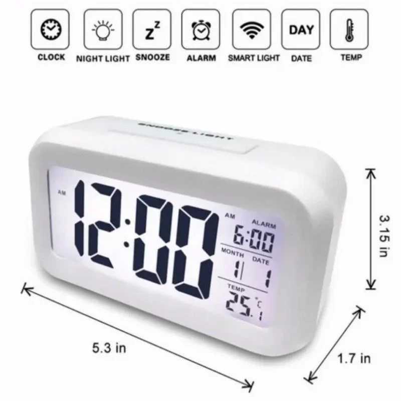 Digital LCD Alarm Clock with Calendar Thermometer D260318