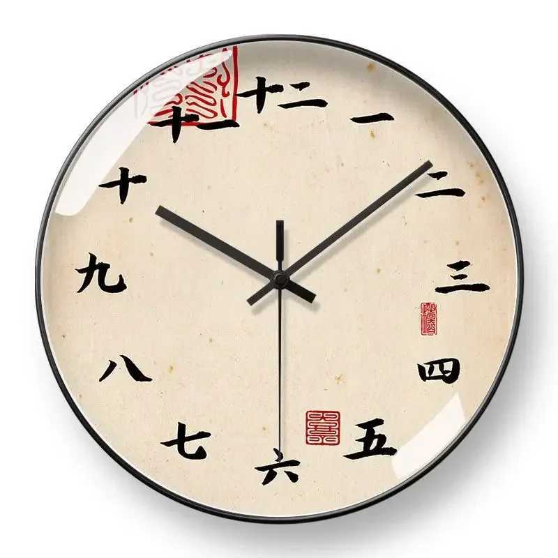 Personality Art Wall Clock Classical Retro Teahouse Study House Creative Decoration Chinese Household Decorative Mute Wall Clock D260318