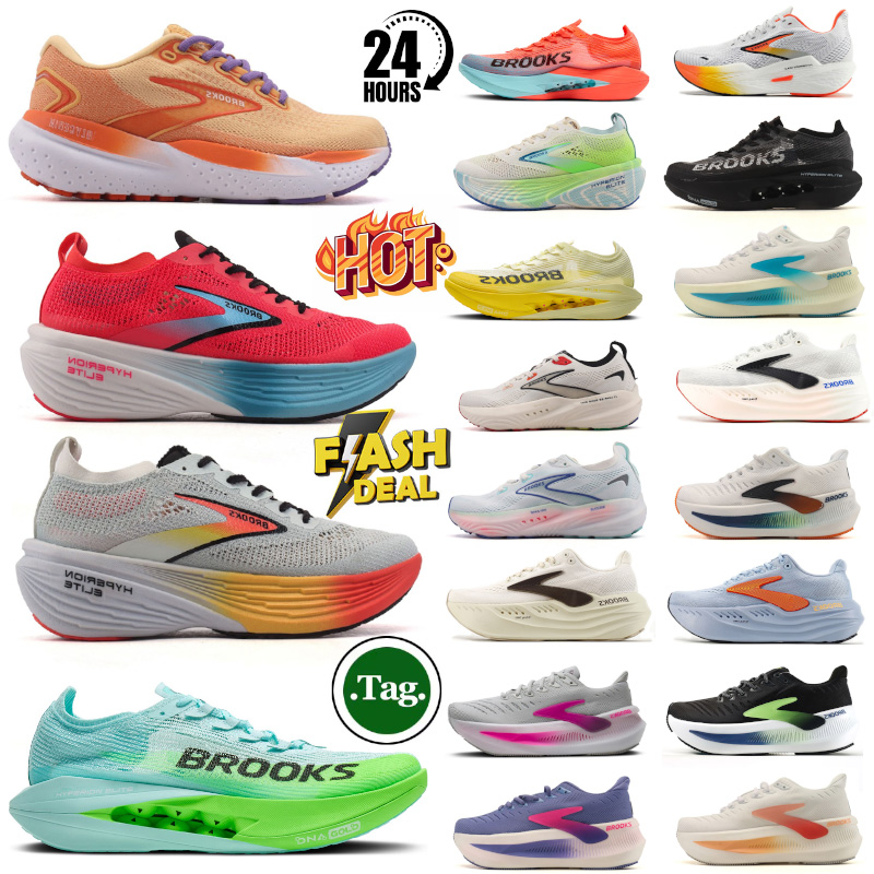 Designer Brooks Brookshoes Adrenaline Gts 23 Hyperion Max Ghost Glycerin 21 22 Running Shoes For Men Women Outdoor sneakers grey pink orange navy