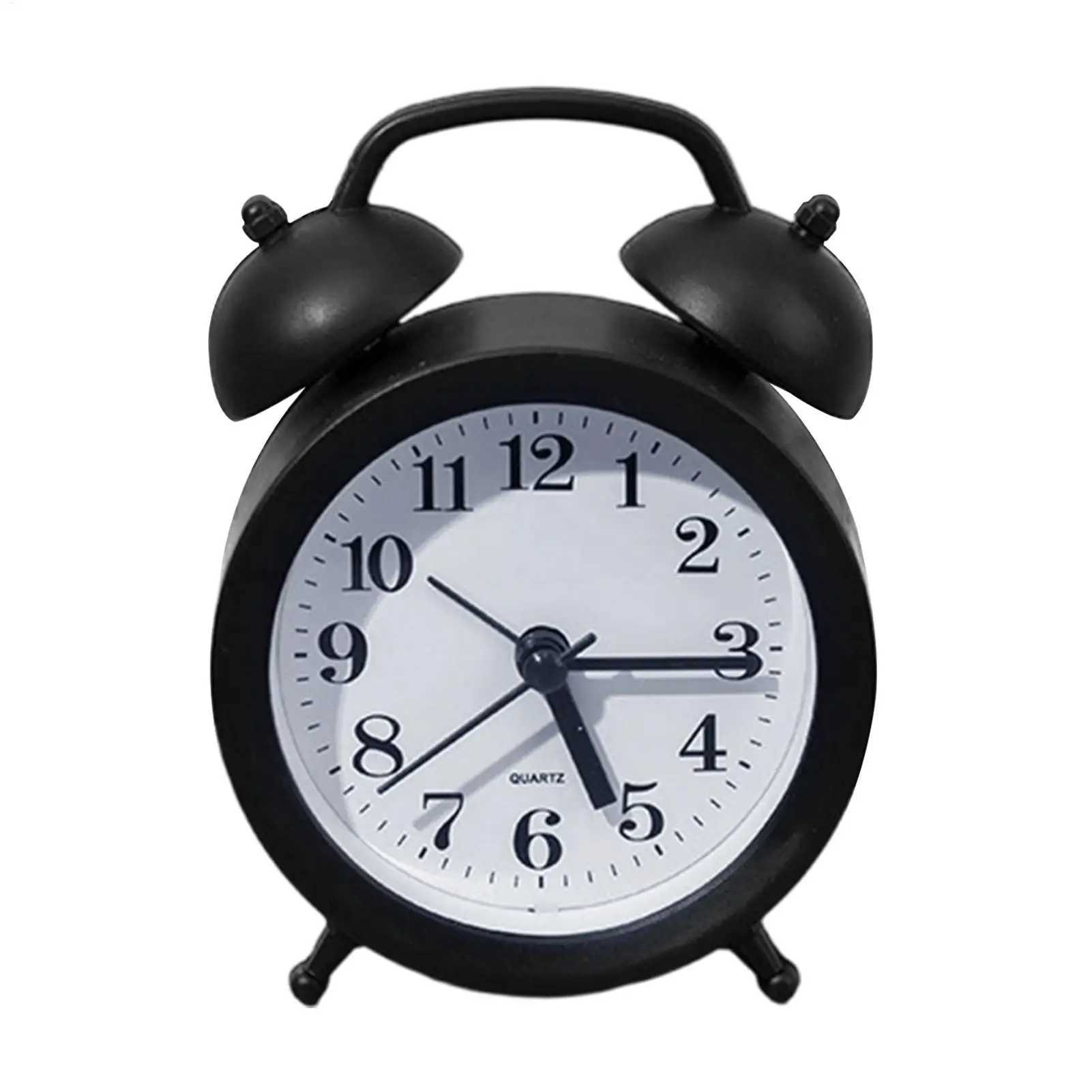 Small Analog Alarm Clock Silent Retro Decor Battery Operated Desktop Clock for Nightstand Living Room Office Kitchen Counter D260318