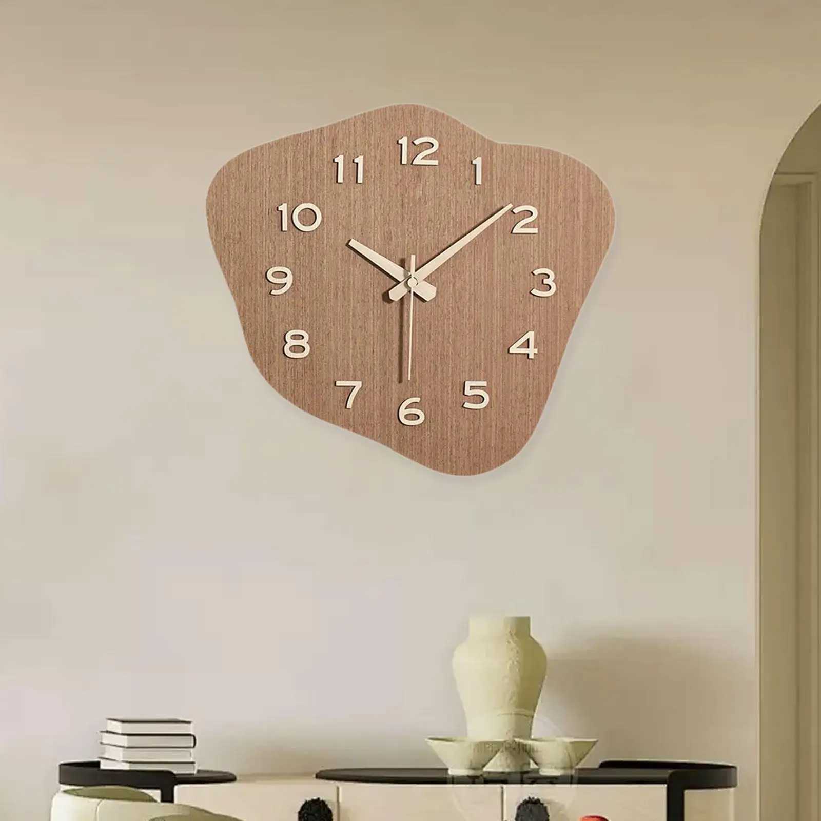 Wall Clock Minimalist Design Creative Home Decoration Silent Irregular Clock for Home Cafe Farmhouse Kitchen Bedroom Living Room D260318