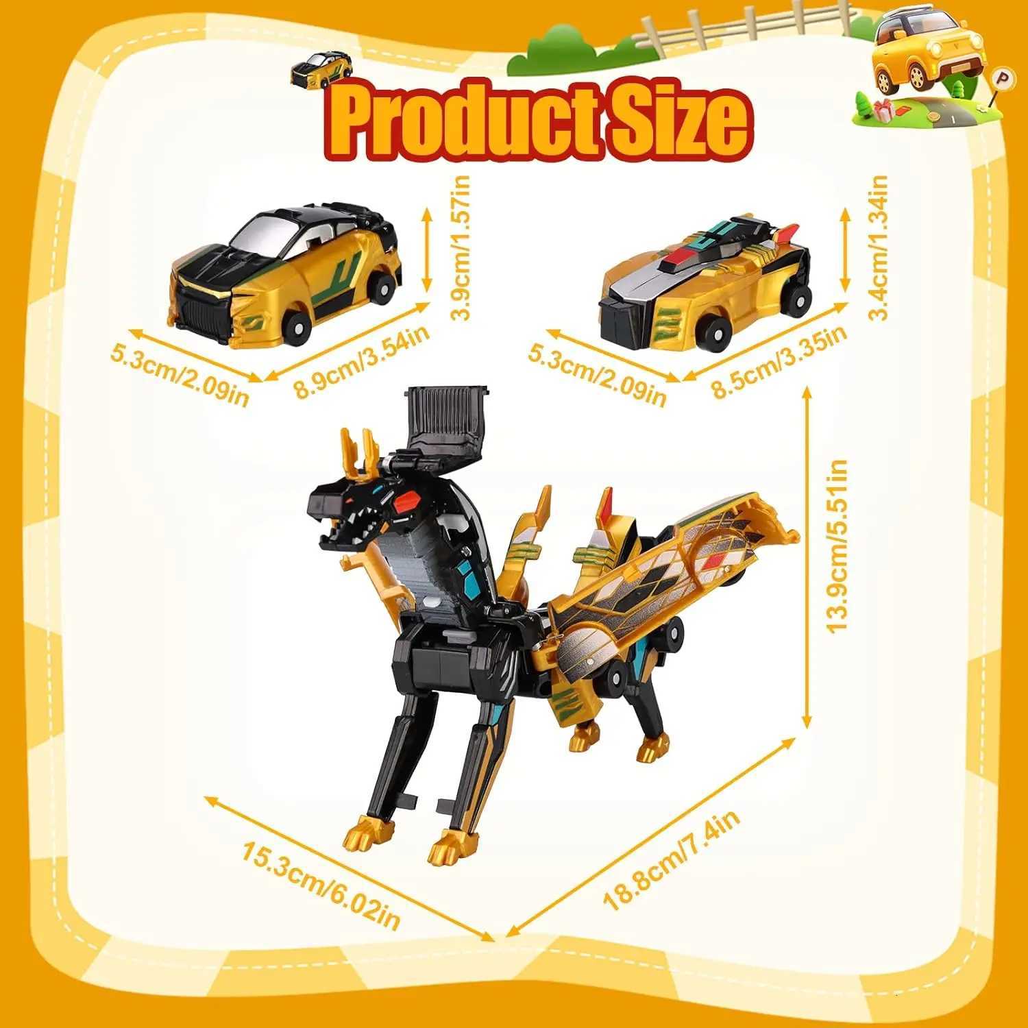 2-in-1 Magnetic Collision Transforming Car Toy Dinosaur Horse Deformation DIY Magnetic Toy for Boys Girls Kids Party Gift Y260316