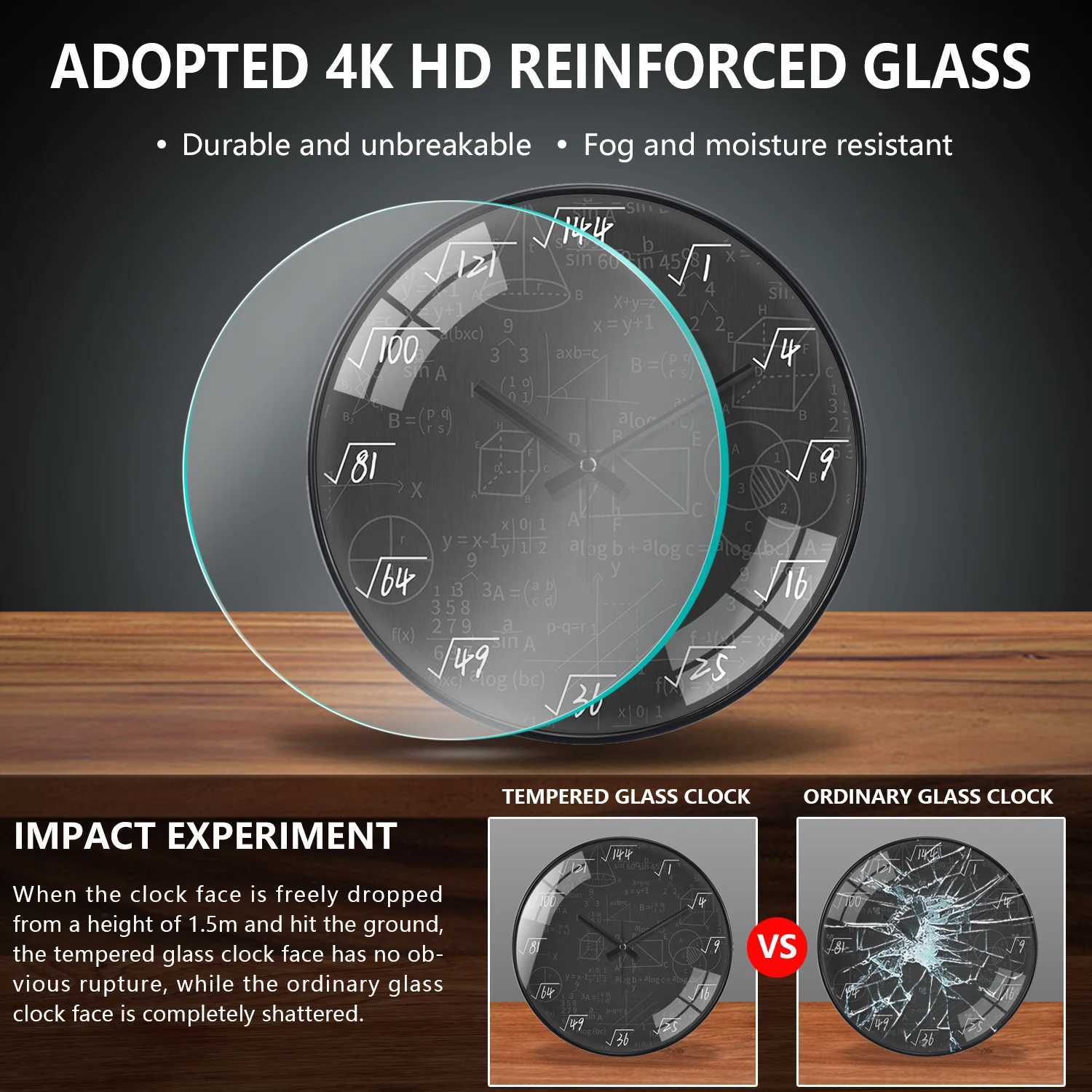 8 inch Chalkboard Math Formulas Clock Student Personality Silent Wall Clock Classroom Study Mathematics Art Wall Decor Math Gift D260318