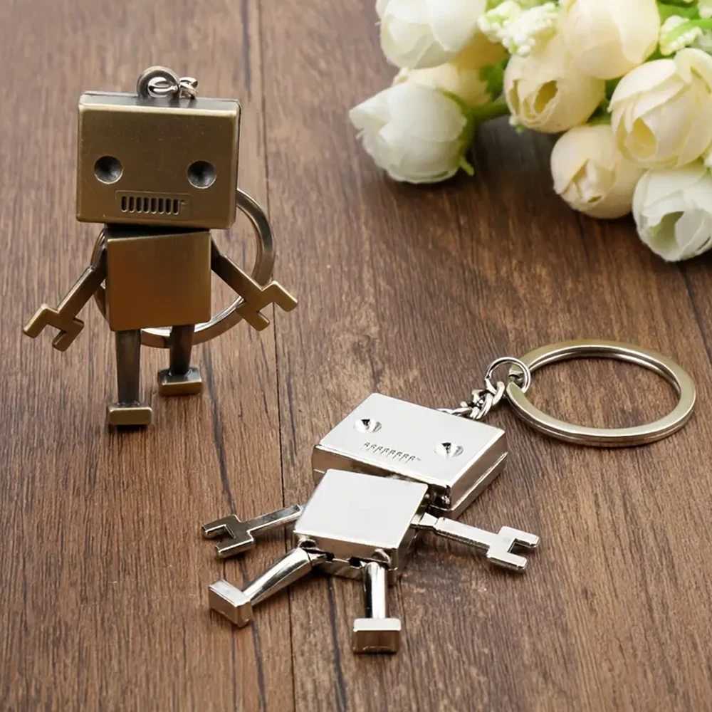 Creative Mini Square Shape Robots Retro Movable Alloy Robot Car Key Holder for Men Punk Bag Ornaments Key Accessories Gift H260318 - view 4