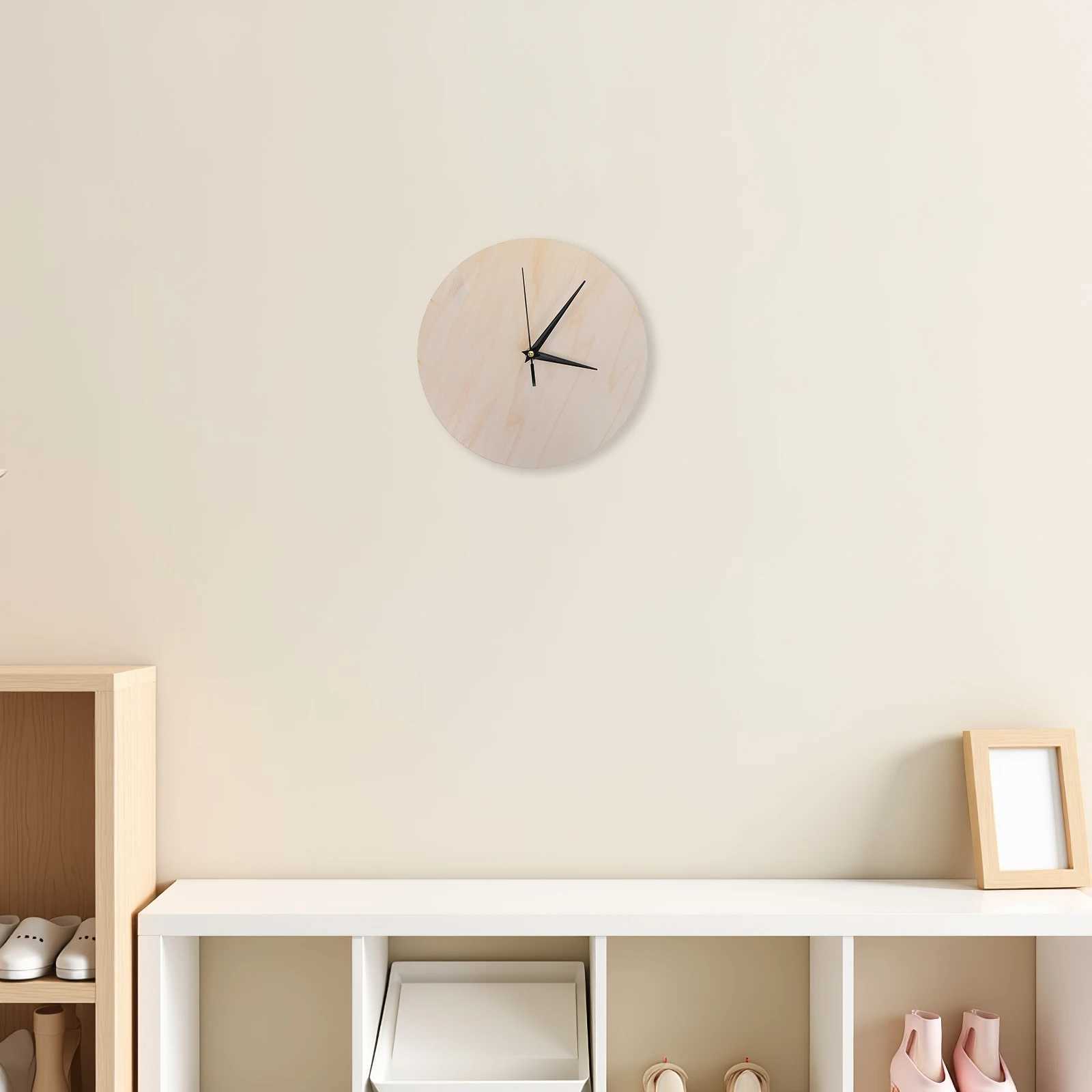 Wooden Clock Face Blank Diy Wooden Decorative Wall Clock Panel No Batteries Included Retro Minimalist Decorative Items D260318