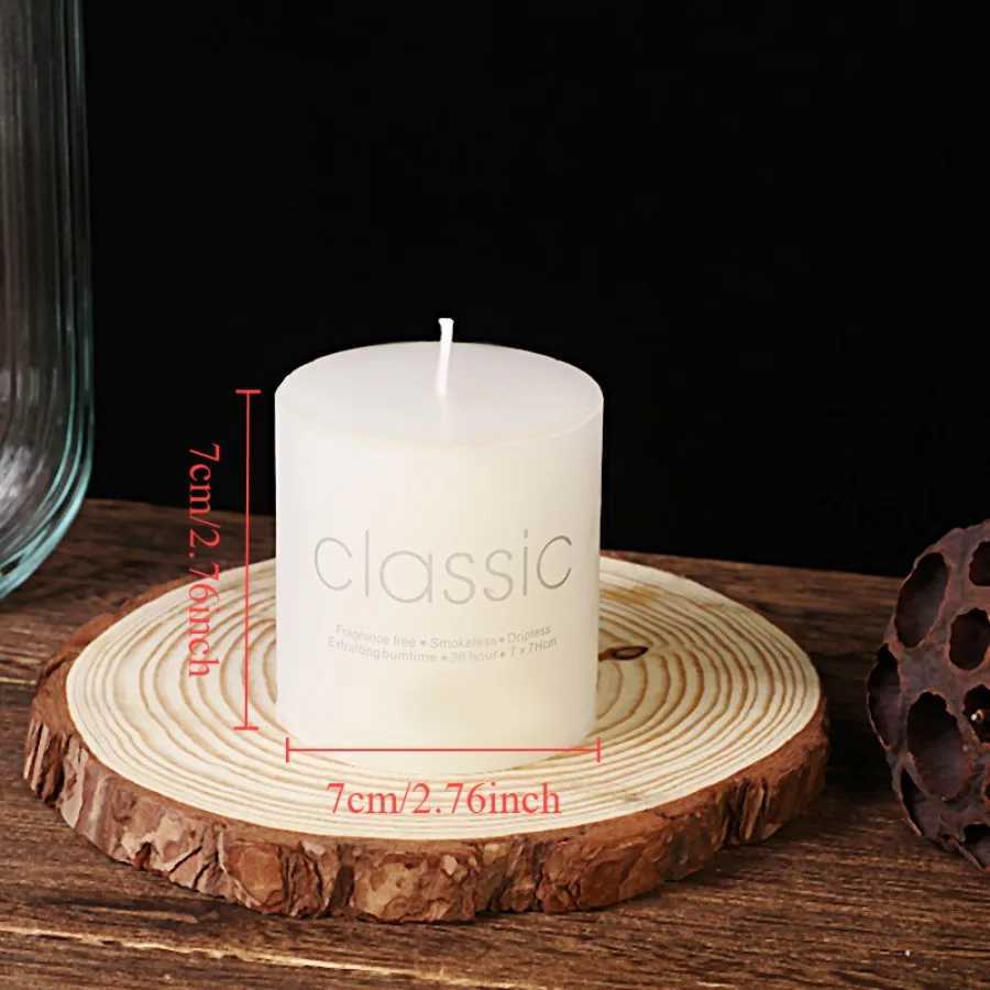 1pc white candle home emergency candle white pillar wax smokeless and odorless for home lighting church lighting candles D260318