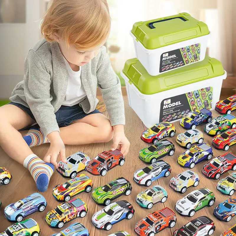 20-100pcs Mini Alloy Racing Vehicles with Storage Box Pull-Back Cars Set Suitable as a Gift for Christmas Birthday Gift Y260316