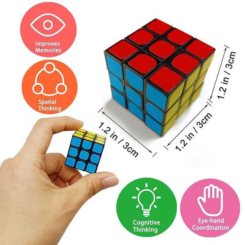 12pcs/bag 3cm Plastic Magic Cube Puzzle Toys Fidgets Kids Birthday Party Favor Carnival Party Gifts School Prizes Goodie Fillers H260314