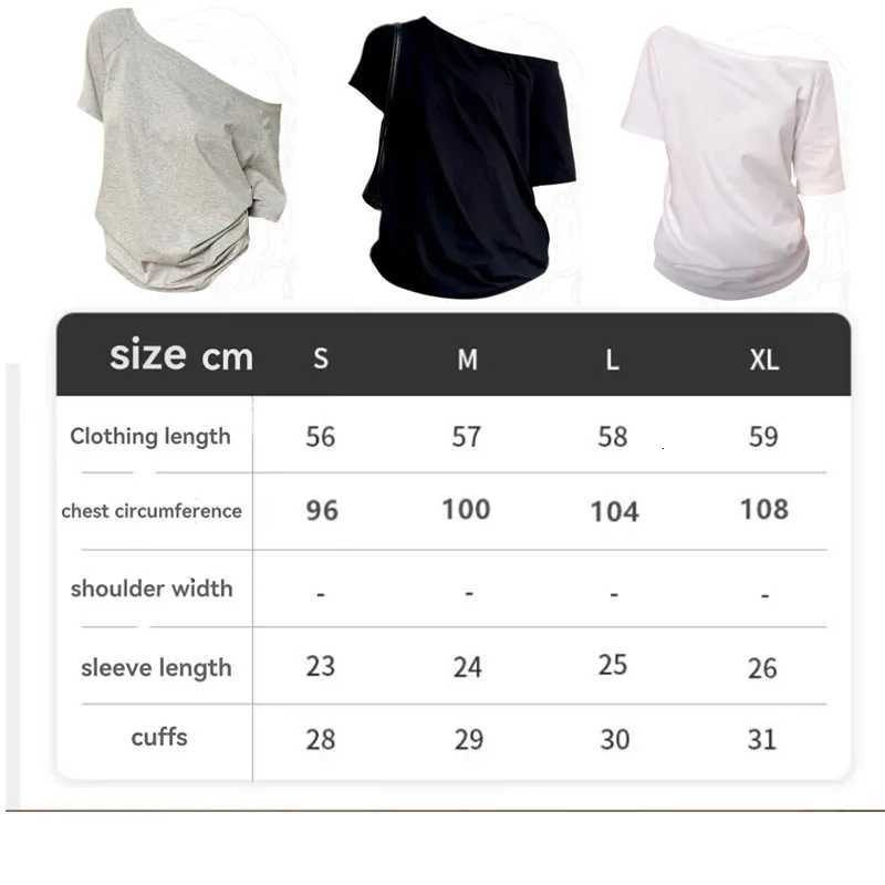 1pcs Summer Women Basic Model Solid Color T-Shirt Lady Short-Sleeved Skew Collar t-Shirt Female Street Style Sexy Slim Fit TeeT260317