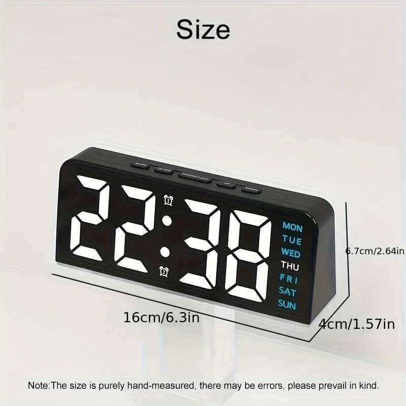 New Digital LED Alarm Clock Desktop Table Clock Night Light with Time Temperature Display Backlight Snooze Clock Modern Decor D260318