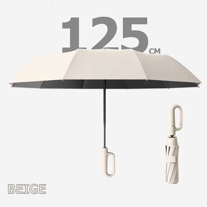 Folding Automatic Umbrella 125cm Large Size Reinforced Version Sturdy Windproof UV Shield Portable Suitable for Going Out H260318