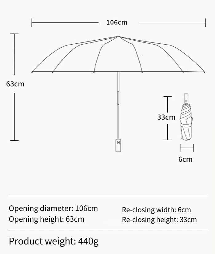 Super Strong Windproof Automatic Folding Men Umbrella Reinforced Large Rainproof Sun Protection Umbrellas Women H260318 - view 7
