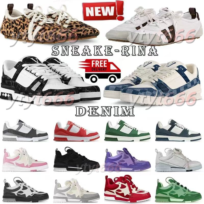 Designer lvs shoes Skate Shoes mens trainers shoes chaussure Triple Black green pink trainers scarpe Plate-forme casual luxury classic sneakers size 36-45