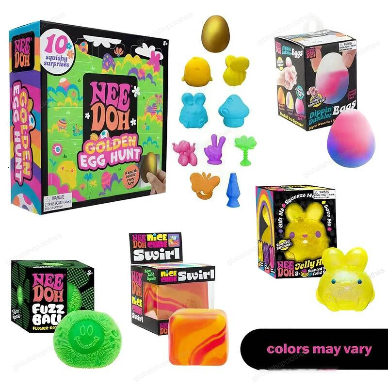 Needoh Golden Egg Treasure Hunt Blind With Squishy Stress Relief Pinch Fidget Box Adults Kids Easter Party Squeeze Gifts