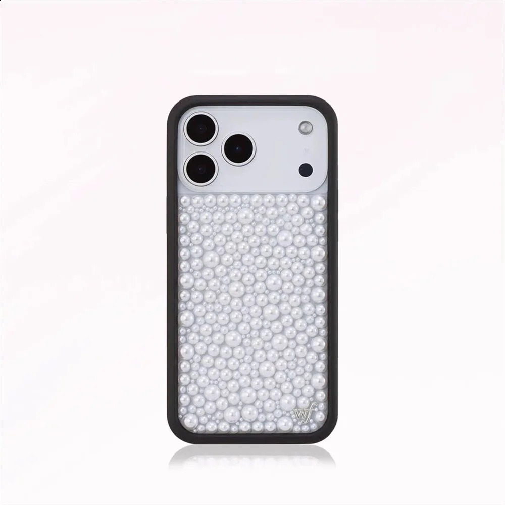 Wildflower Diamond Pearl Phone Case for iPhone 17 Pro Max 16 Plus 17 Air 12 13 14 15 16 Cover 3D WF Cartoon Polka Dots Cover 260309