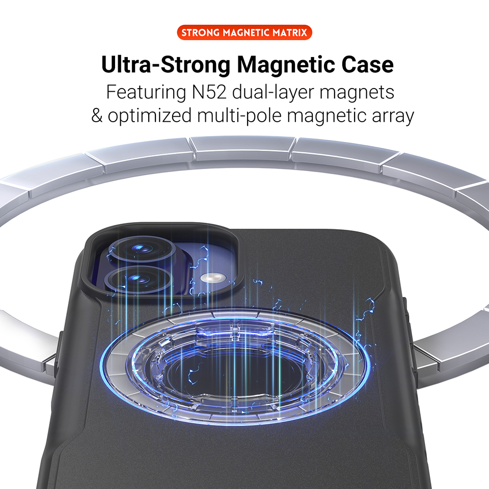 Bike Phone Case Compatible with iPhone 17, Quick-Release Lock for Motorcycle Mount, Slim Shockproof Cover, Black