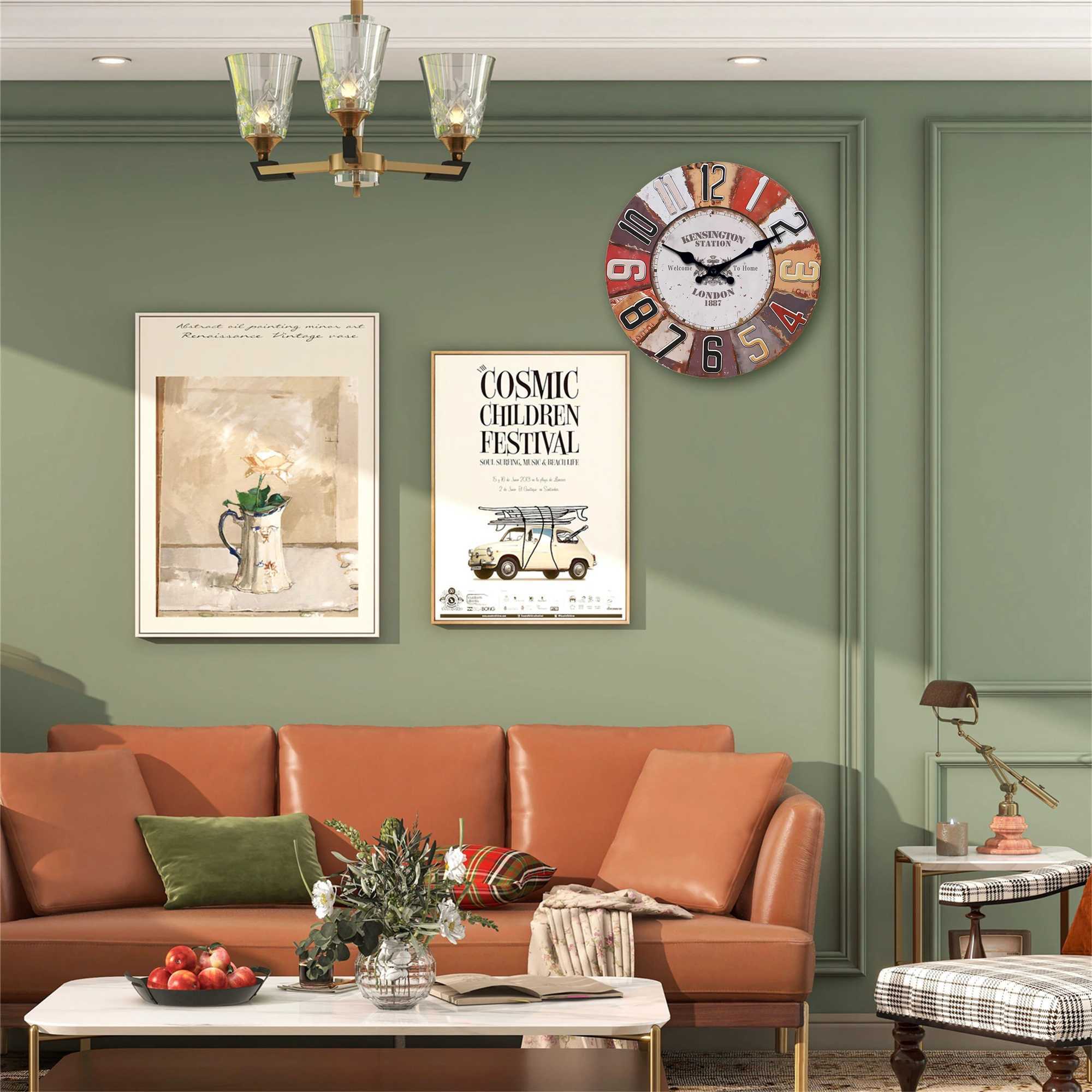 Wooden Wall Clock Living Room Bedroom Kitchen Home Decoration Wall Clock Silent Quartz Clock Holiday Gift 10 Inches 12 Inches 14inch 16inch No Battery